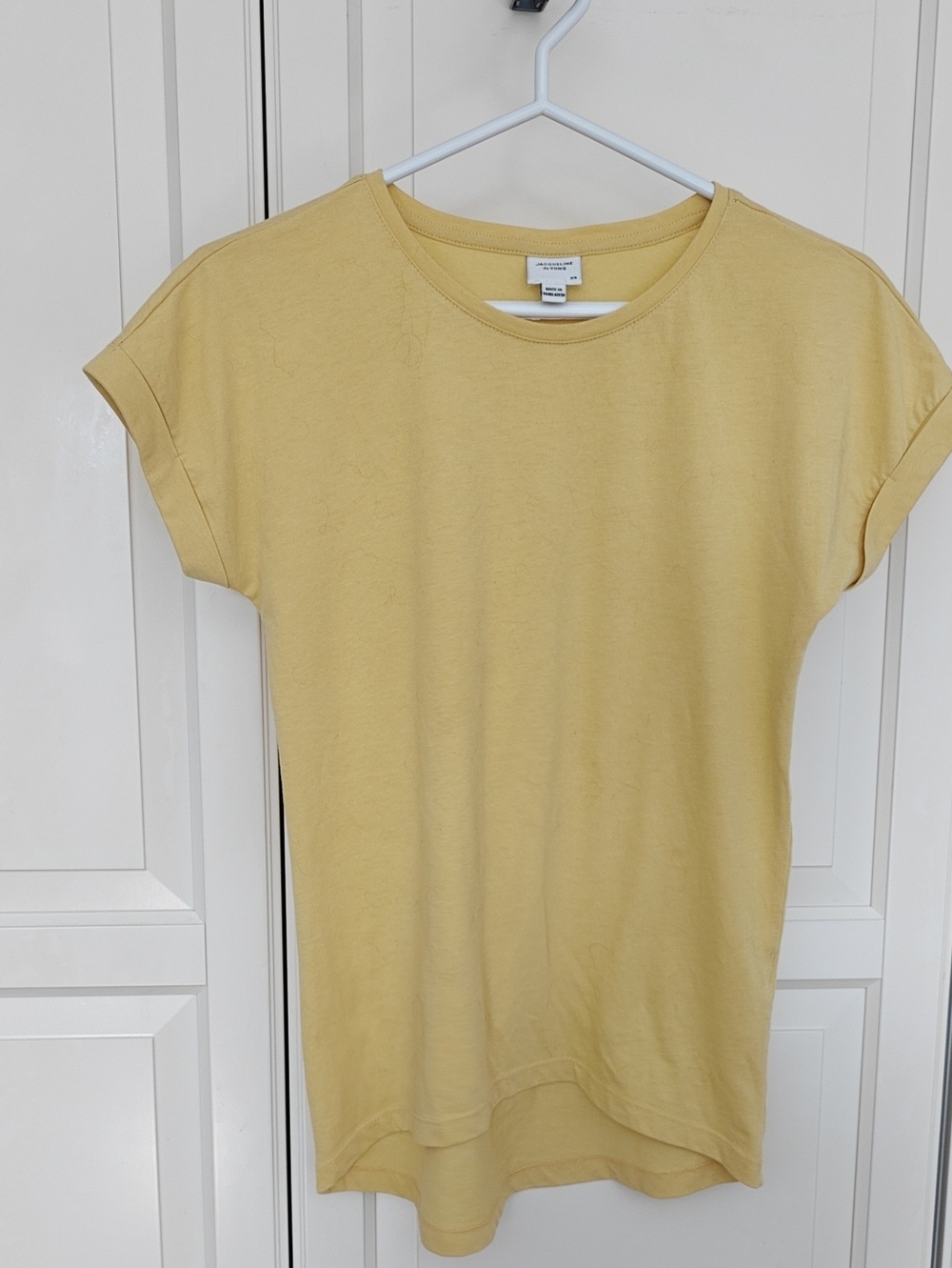 Light Yellow Crewneck Short Sleeve Tee